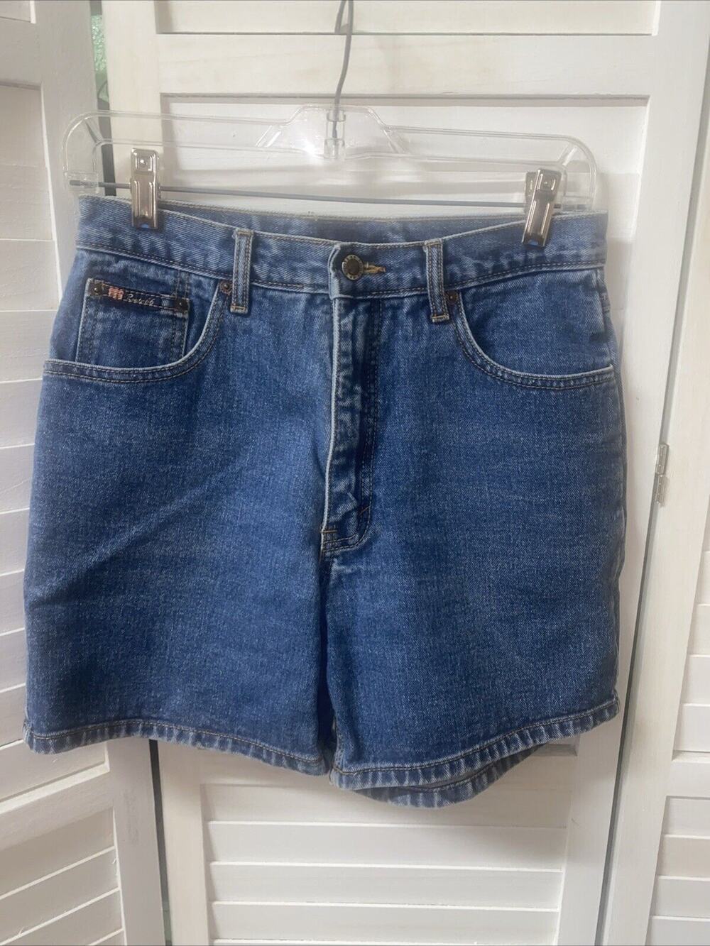 Y2K 90s Route 66 Denim Mom Blue Jeans Shorts Women’s High Waist Size 7/8